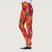 Rode texturen Rode bloemen abstractie Leggings (Links)