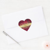 Rode Textuur Hart Cupcake Baking Label Sticker (Envelop)