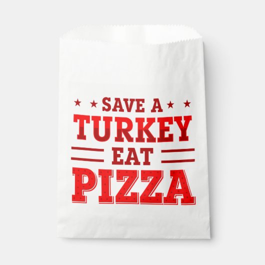 rode Thanksgiving red kalkoen pizza Bedankzakje (Voorkant)