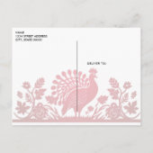 Rode Thanksgiving Turkije Floral Briefkaart (Achterkant)