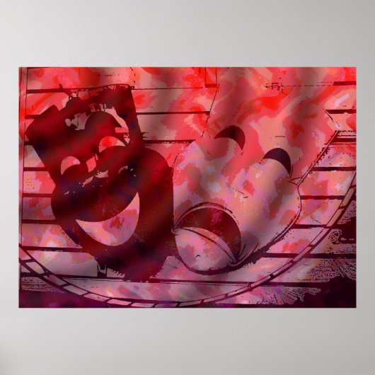 rode theatermaskers poster (Voorkant)