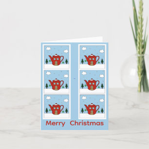Rode Theepot Kerstkaart Kaart