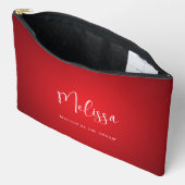 Rode Thema Trouwmoeder van de Bruidegom Custom Nam Etui (Open)