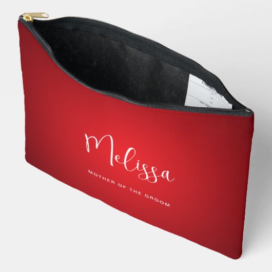 Rode Thema Trouwmoeder van de Bruidegom Custom Nam Etui (Open)