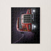 Rode Thunder KW vrachtwagen 18 Wheeler Legpuzzel (Verticaal)