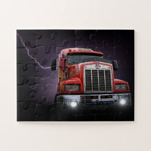 Rode Thunder KW vrachtwagen 18 wieler Legpuzzel