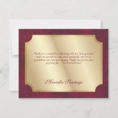 Rode Tiara kroon Elegante Quinceanera Bedankkaart (Achterkant)