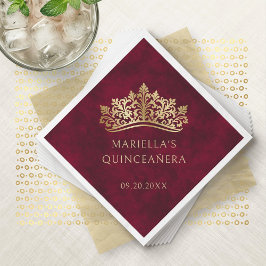 Rode Tiara kroon Elegante Quinceanera Servet