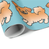 Rode Tibetaanse Spaniel Cartoon Hond Cadeaupapier (Rol Hoek)