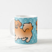 Rode Tibetaanse Spaniel Cartoon Hond Koffiemok (Voorkant links)