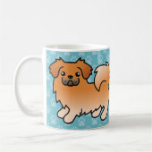 Rode Tibetaanse Spaniel Cartoon Hond Koffiemok (Links)