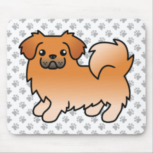 Rode Tibetaanse Spaniel Schattige Cartoon Hond & P Muismat