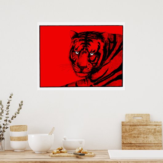 RODE TIGER POSTER (Keuken)