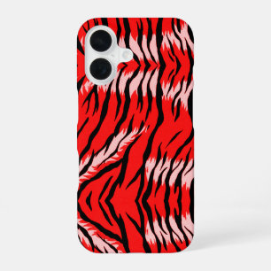 Rode Tijger Dier Huid Patroon Ontwerp  iPhone 16 Hoesje
