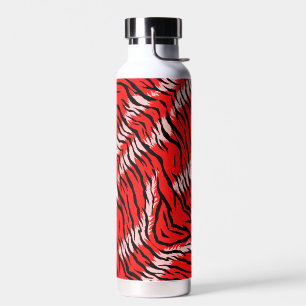Rode Tijger Dier Huid Patroon Ontwerp  Waterfles