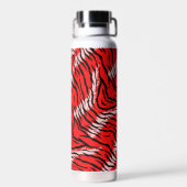 Rode Tijger Dier Huid Patroon Ontwerp Waterfles (Achterkant)