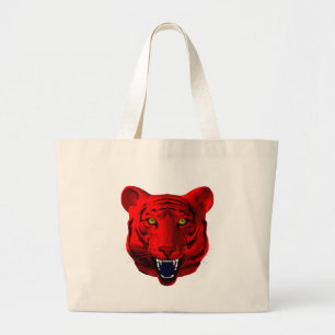 Rode tijger grote tote bag