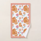 Rode tijger kat moeder en baby grens Moederdag Bad Handdoek (Handdoek)