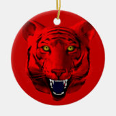 Rode tijger keramisch ornament (Voorkant)