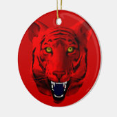 Rode tijger keramisch ornament (Links)