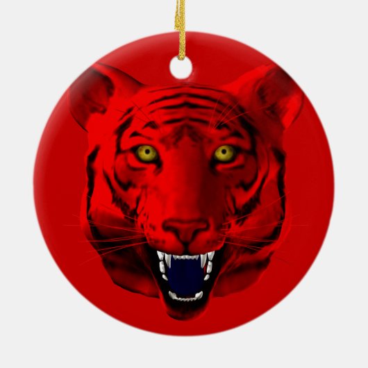 Rode tijger keramisch ornament (Achterkant)