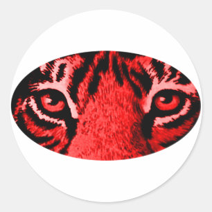 Rode Tijger Ogen Het Museum Zazzle Gifts Ronde Sticker