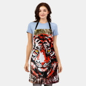 Rode tijger - Schort - Rode tijgerkoptekening (Gedragen)