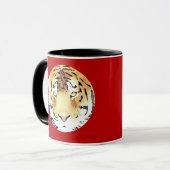 Rode tijger Waterverf Chinees nieuwjaar 2022 Mok (Voorkant links)