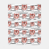 Rode tijger Waterverf zwarte strepen dierentuin Fleece Deken (Voorkant)