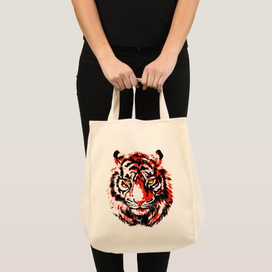 Rode tijgerhoofd - Canvas tas van de tijger (Voorkant (product))
