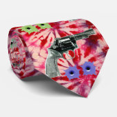 Rode tinkleurstof met pistool- en kogelgaten stropdas (Opgerold)