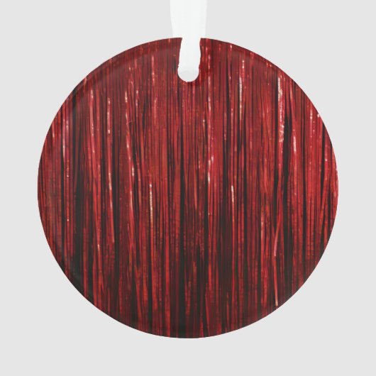 Rode Tinsel Gouden Kerstboom Ornament (achterkant)