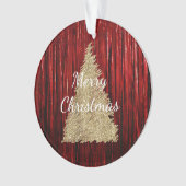 Rode Tinsel Gouden Kerstboom Ornament (voorkant)