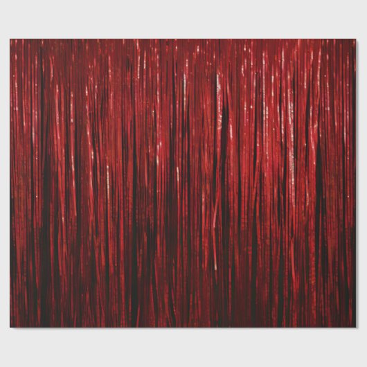 Rode tinsel strepen cadeaupapier (Vlak)