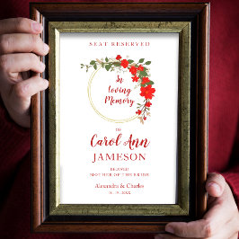 Rode tinten bloemenkrans bruiloft liefdevolle heri poster