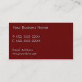 Rode tinten, eenvoudige aangepaste monogram-visite visitekaartje (Achterkant)