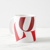 Rode tinten LIEFDE mok (Voorkant links)