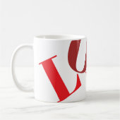 Rode tinten LIEFDE mok (Links)