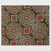 Rode tinten Mandala inpakpapier (Vlak)