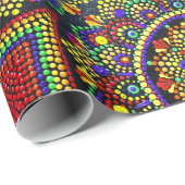 Rode tinten Mandala inpakpapier (Rol Hoek)