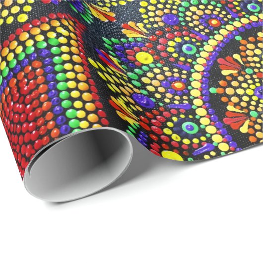 Rode tinten Mandala inpakpapier (Rol Hoek)