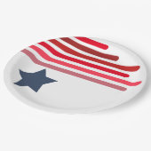 Rode tinten met Blue Star -  Papieren Bordje (Gekanteld)