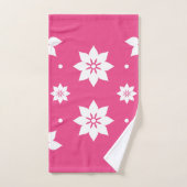 Rode tinten: roze witte bloemen bad handdoek (Handdoek)