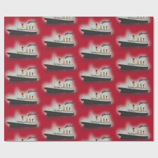 Rode Titanic sjerp kerst Cadeaupapier (Vlak)