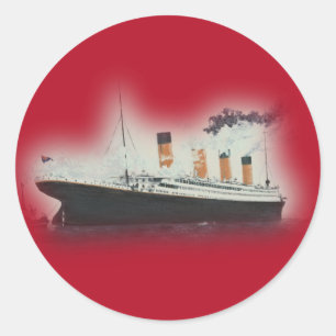 Rode Titanic sjerp kerst Ronde Sticker