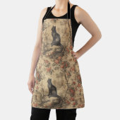 Rode Toile Chinoiserie Kat Damast Schort (Insitu)