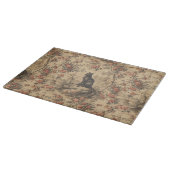 Rode Toile Chinoiserie Kat Damast Snijplank (Hoek)