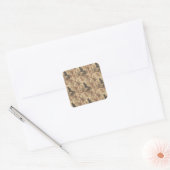 Rode Toile Chinoiserie Kat Damast Vierkante Sticker (Envelop)