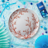 Rode Toile Elegante Kerstmis Papieren Bordje (Feest)