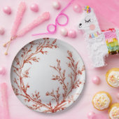 Rode Toile Elegante Kerstmis Papieren Bordje (Feest)